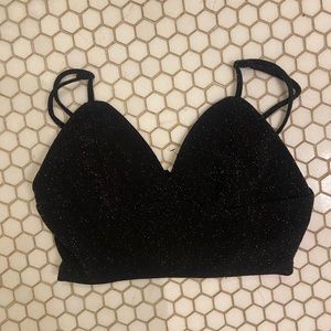 NWT Garage black glitter crop top Perfect NYE top